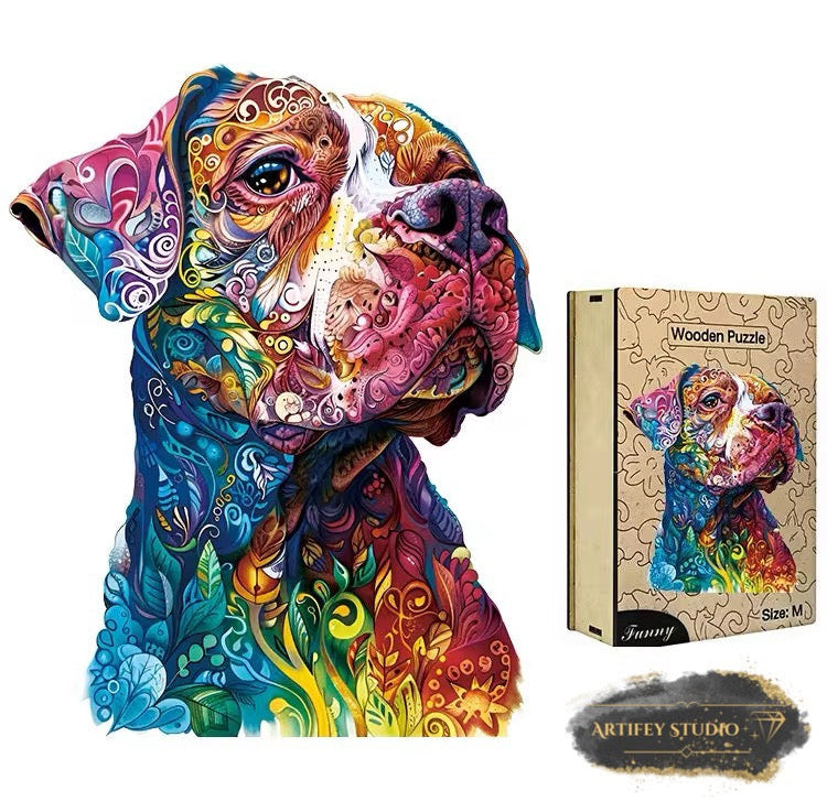Holzpuzzle- Hund - Artifey Studio