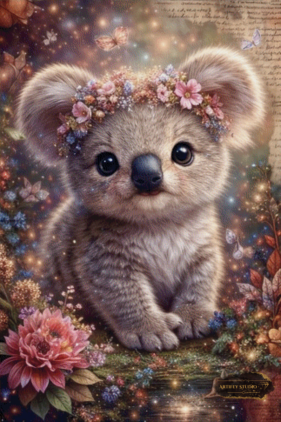 Blütenkoala by Daye 80x120 mit 190 Farben