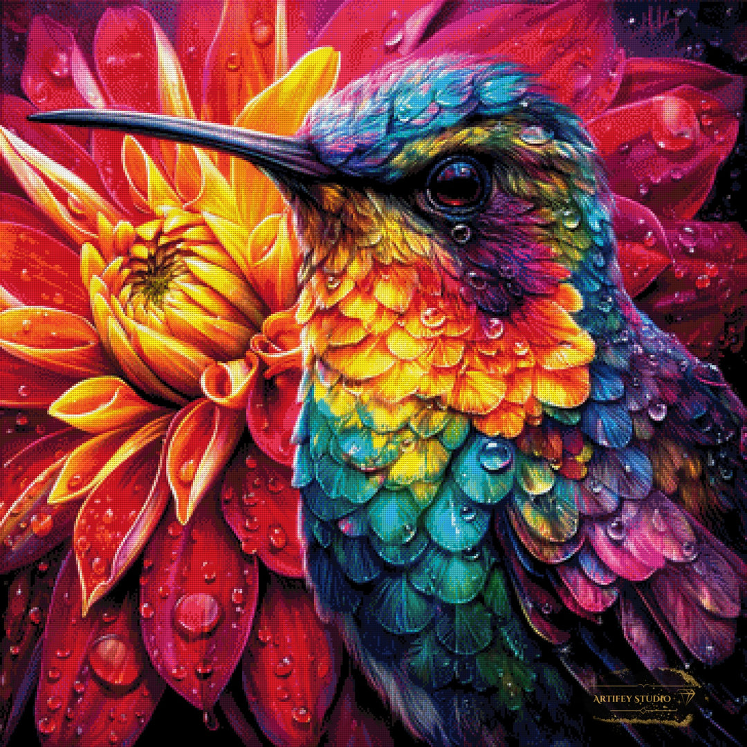 Kolibri in Farbenpracht by Artifey 90x90 mit 360 Farben - Artifey Studio