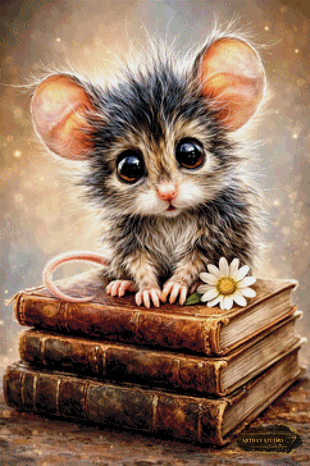 Bücher-Mäuschen by Daye 60x90 mit 160 Farben