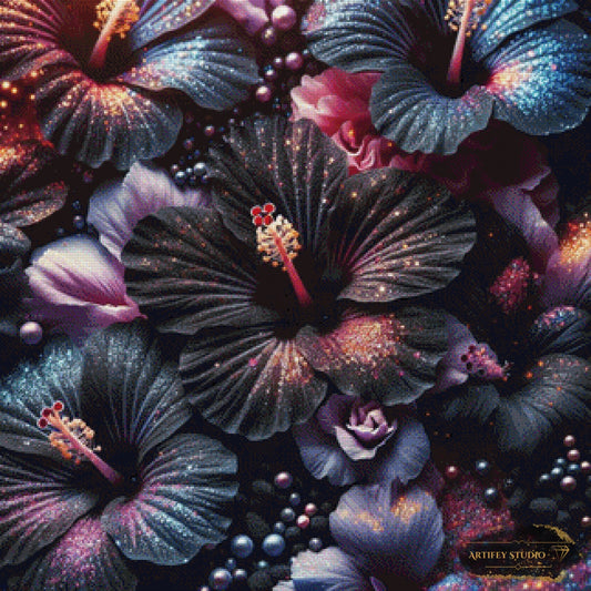 Dark Hibiskus by Diynamite 80x80 mit 200 Farben