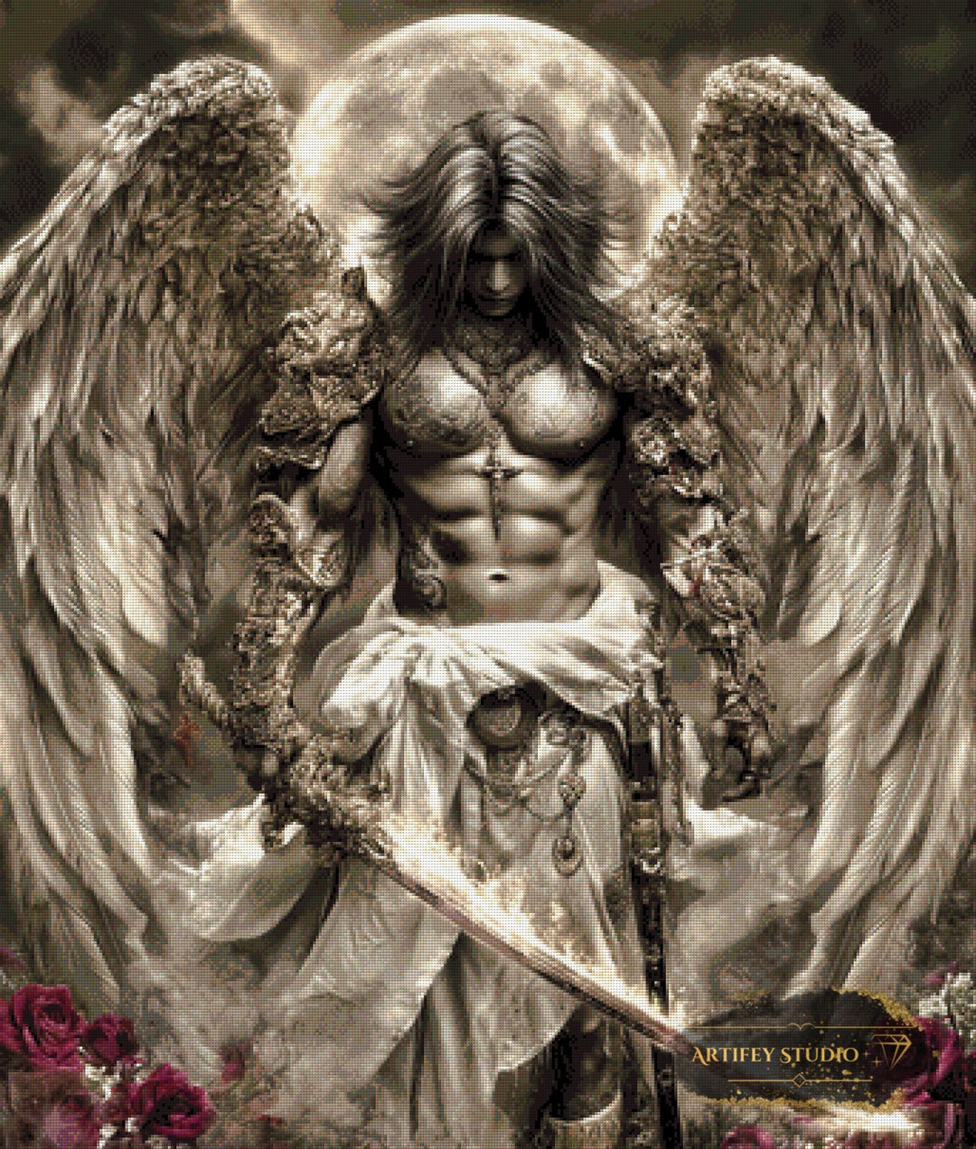 Wings of Judgement by Skyler 85x110 mit 90 Farben Artifey Studio