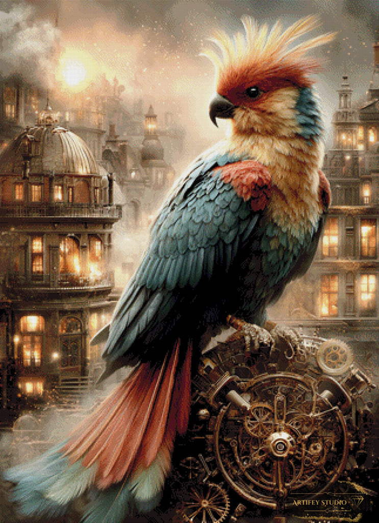 Steampunk Parrot by LaViie 80x110 mit 190 Farben - Artifey Studio