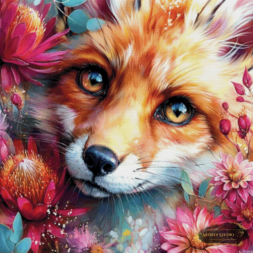 Crimson Fox Spirit by Artifey 90x90 mit 330 Farben Artifey Studio