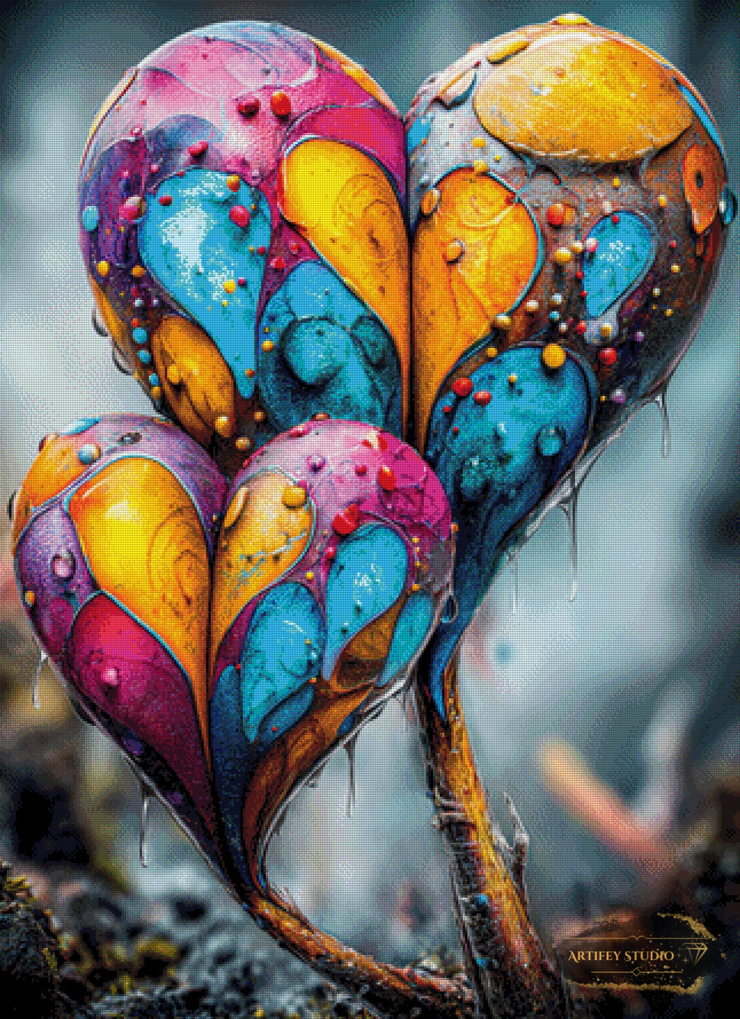 Heart Flowers by Skyler 80x110 mit 320 Farben - Artifey Studio