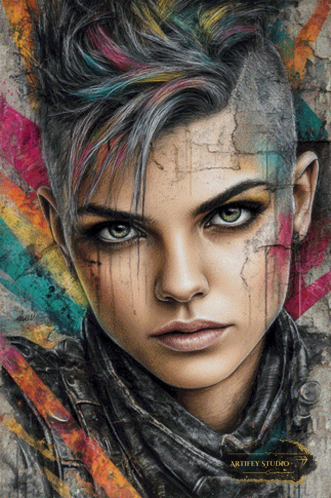 Streetart Babe by Lexxa 80x120 mit 210 Farben Artifey Studio