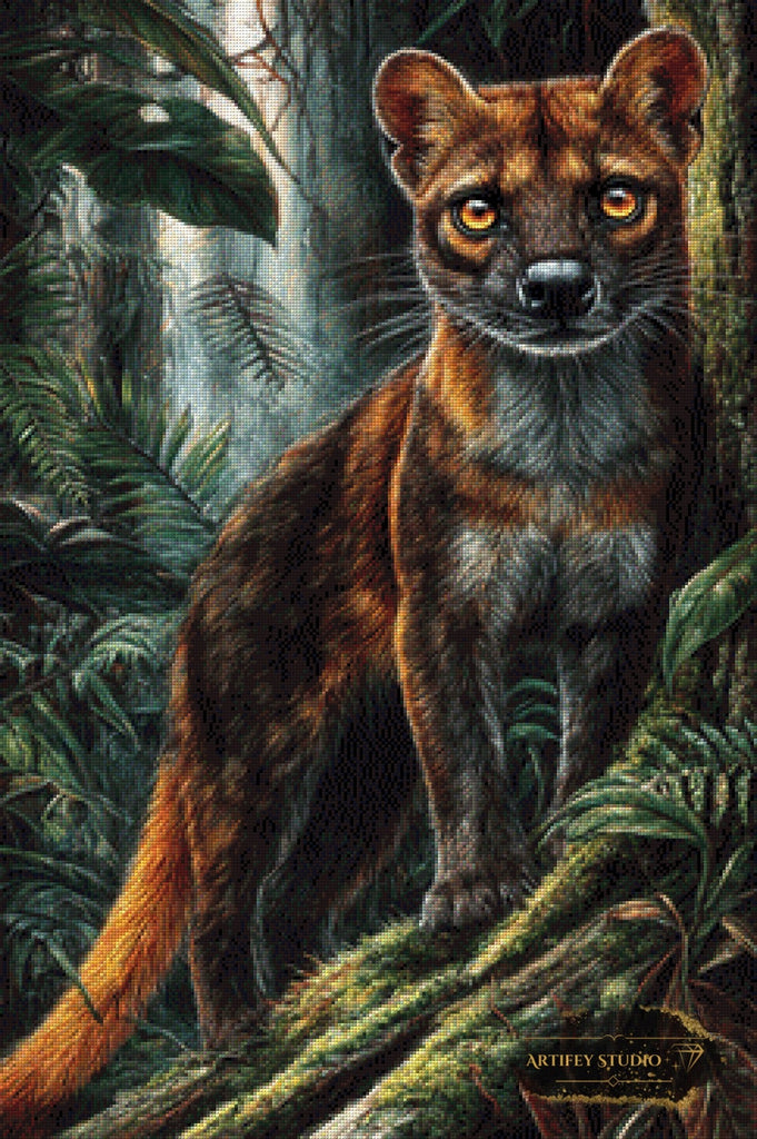 Madagascar Fossa by Lexxa 60x90 mit 170 Farben Artifey Studio