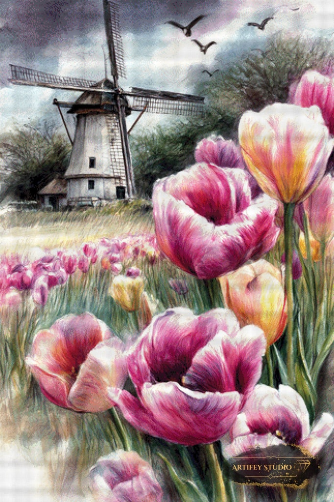 Zwischen Wind und Blüte by Lexxa 80x120 mit 310 Farben Artifey Studio