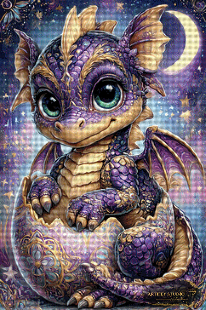 Purple Dragon by Lexxa 60x90 mit 200 Farben