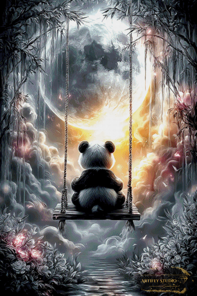 Panda schaukelt by Artifey 80x120 mit 165 Farben