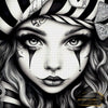 Black&White Girl by Lexxa 90x90 mit 45 Farben