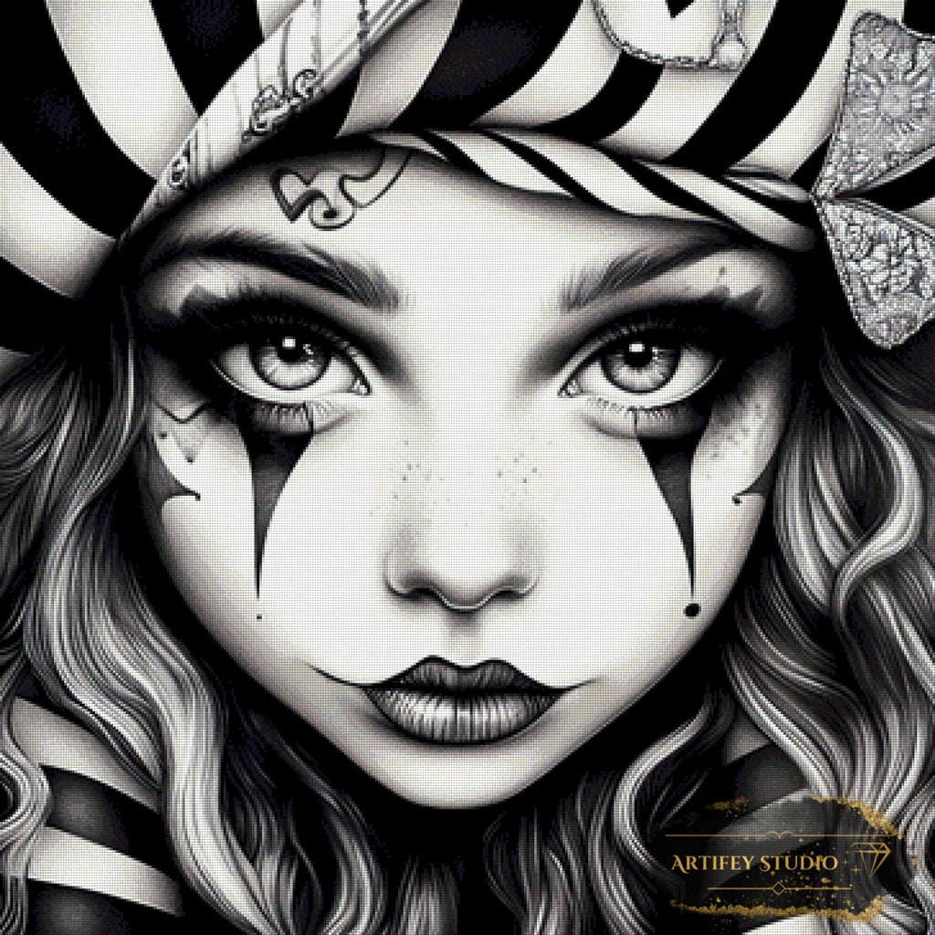 Black&White Girl by Lexxa 90x90 mit 45 Farben