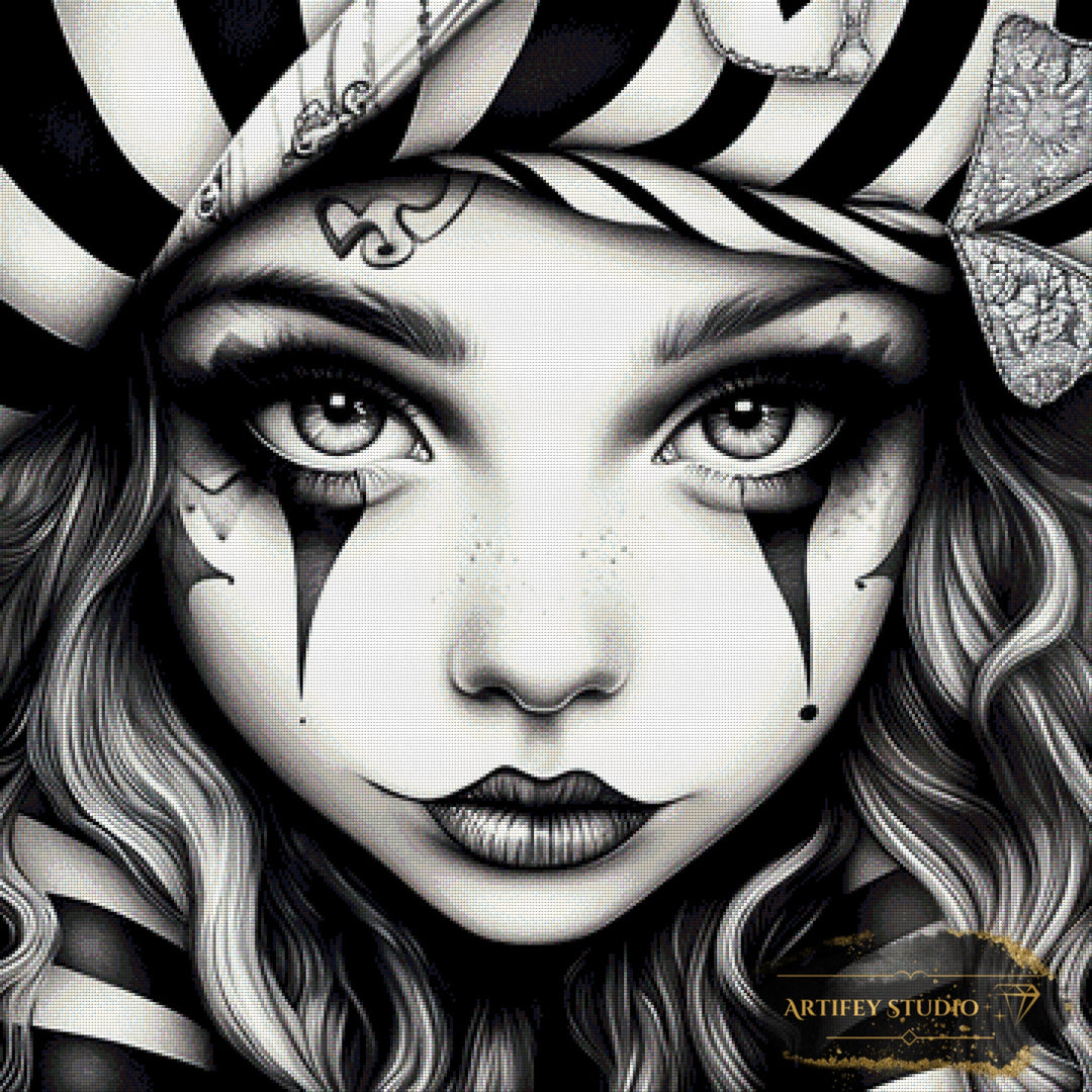 Black&amp;White Girl by Lexxa 90x90 mit 45 Farben