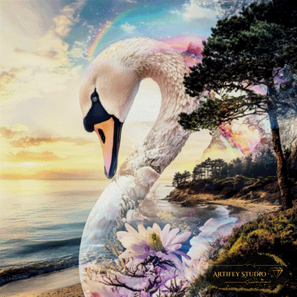 Fantasy Swan by Lexxa 90x90 mit 240 Farben