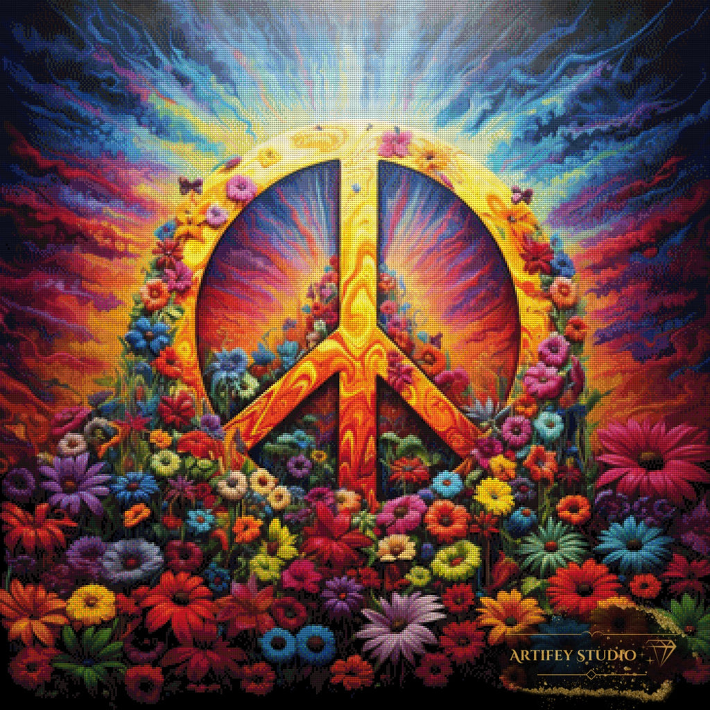 Groovy Garden by Pixxchicks 90x90 mit 370 Farben