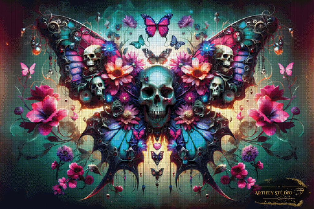 Das Lächeln des Todes by Pixxchicks 120x80 mit 340 Farben