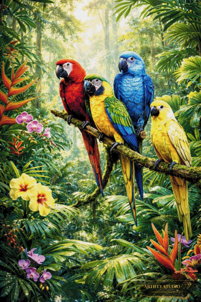 Dschungel Quartett by Daye 80x120 mit 300 Farben