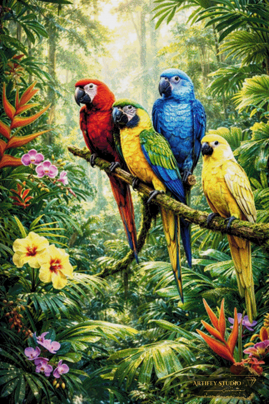 Dschungel Quartett by Daye 80x120 mit 300 Farben