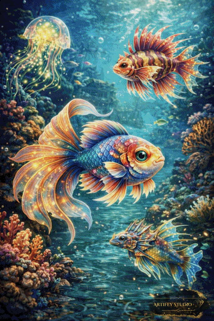 Das leuchten der Tiefe by Daye 80x120 mit 310 Farben