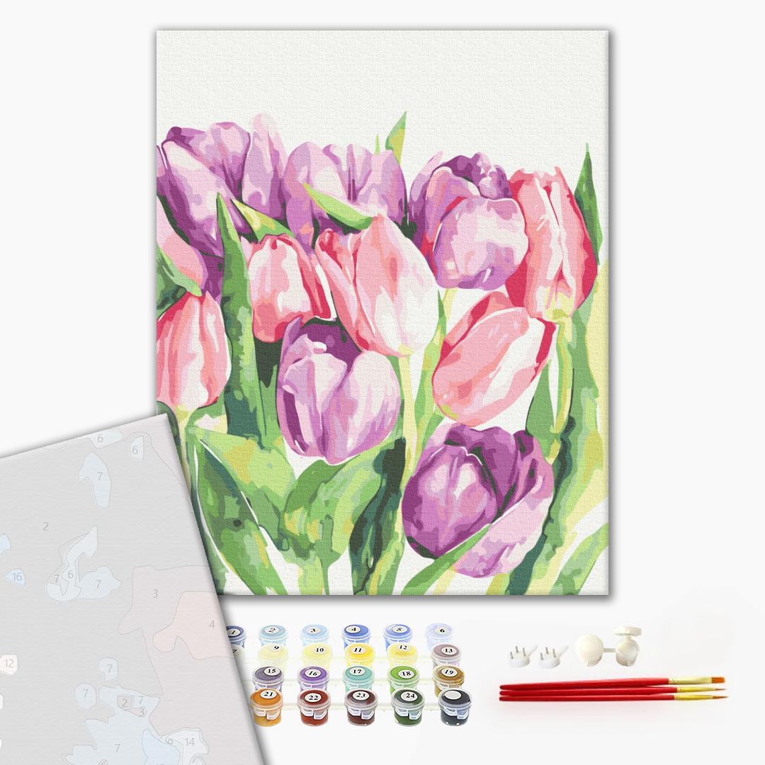 Premium Paint by Numbers “Morning Tulips © Karolina Bundash”