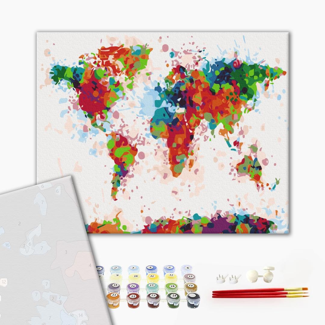 Premium Paint by Numbers “Colored Map”