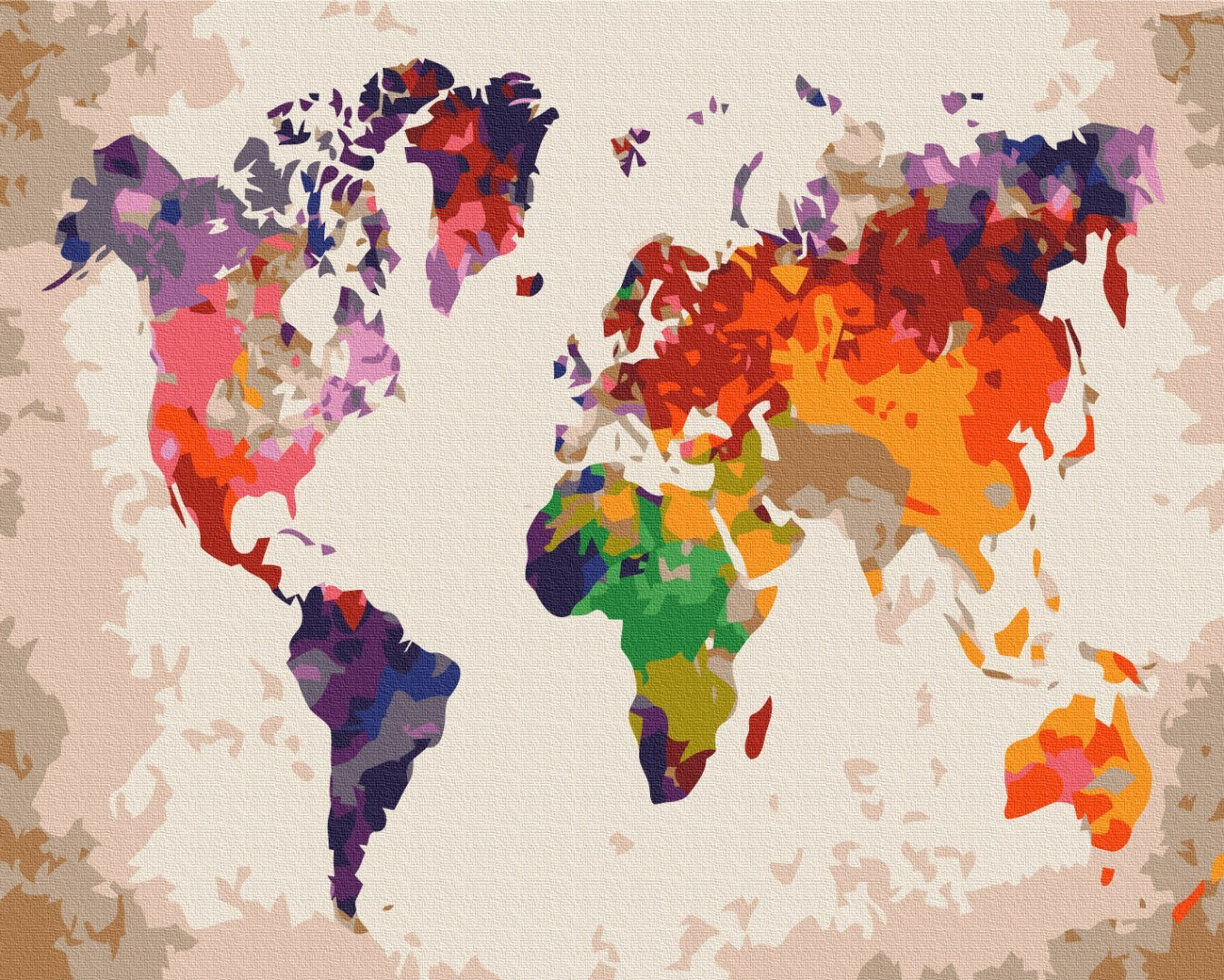 Premium Malen nach Zahlen „Farbige Karte“