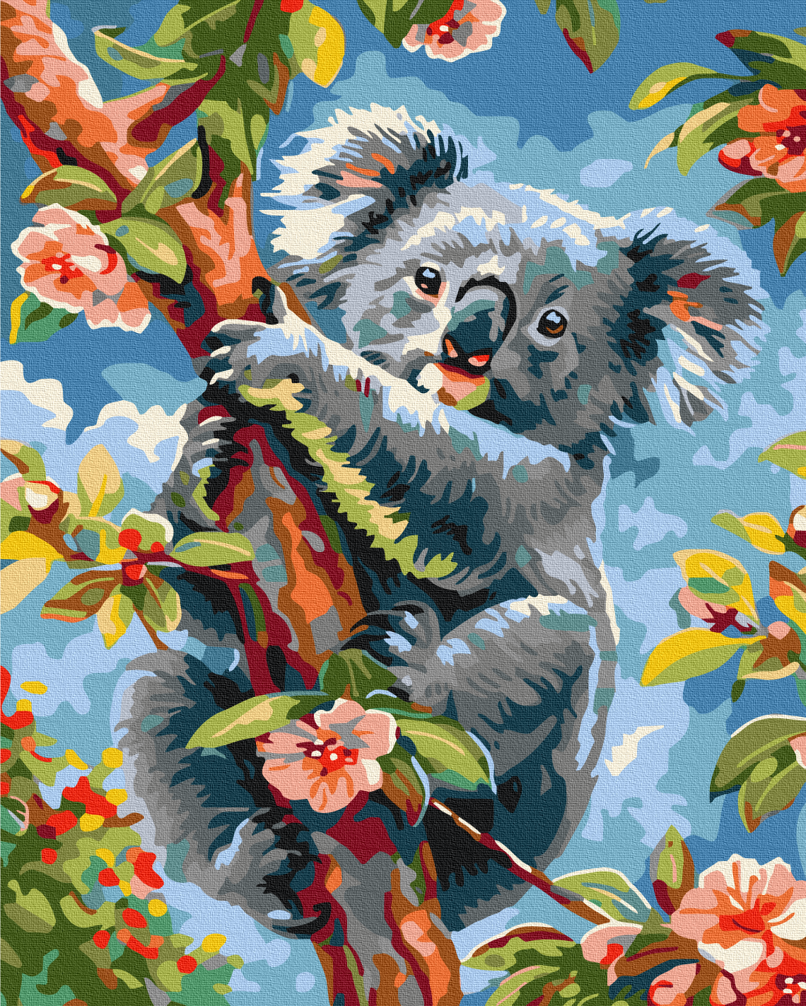 Paint by numbers “Koala in Flowers”