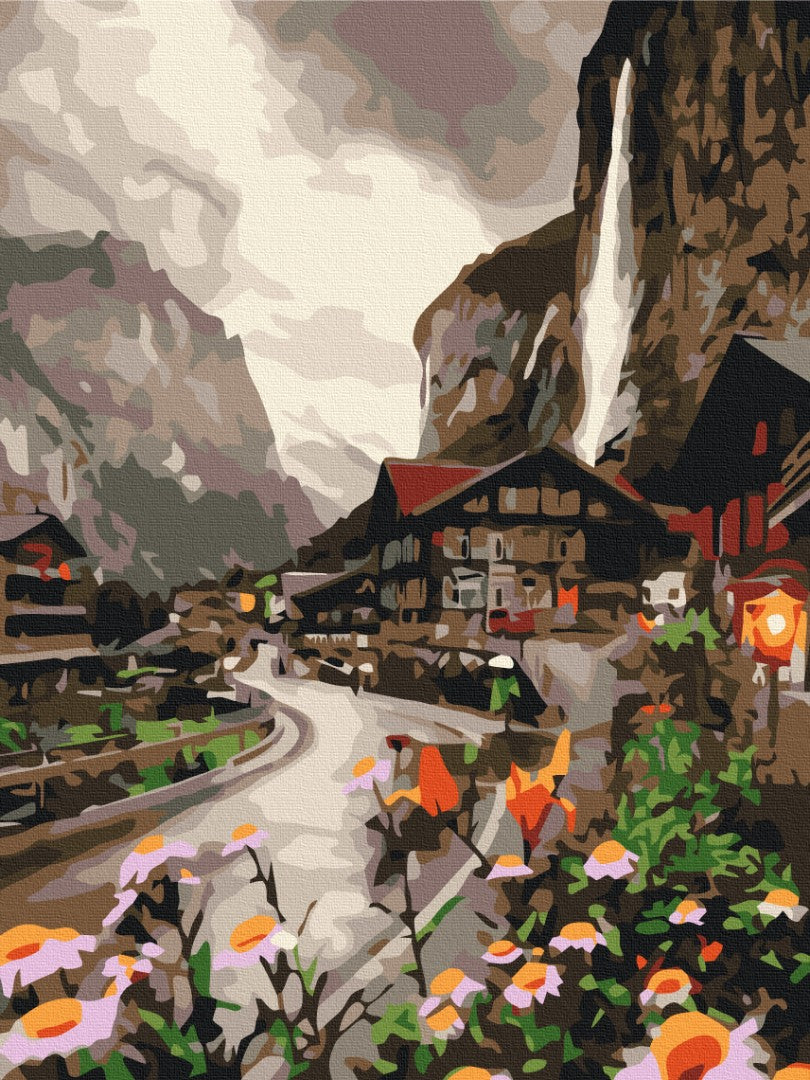 Premium Paint by Numbers “A City in Switzerland”