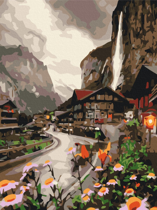 Premium Paint by Numbers “A City in Switzerland”