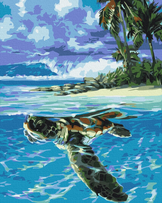 Premium Paint by Numbers “Tropical Turtle”