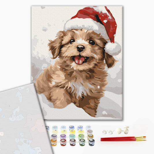 Premium Paint by Numbers “Snowy Puppy”