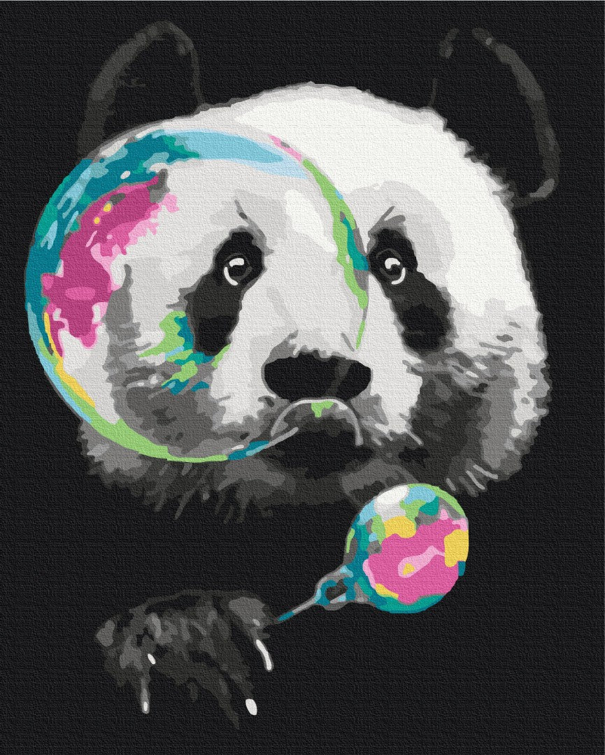 Premium Paint by Numbers “Panda with a Bottle”