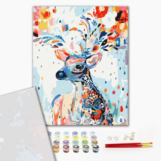 Premium Paint by Numbers “Colorful Deer”