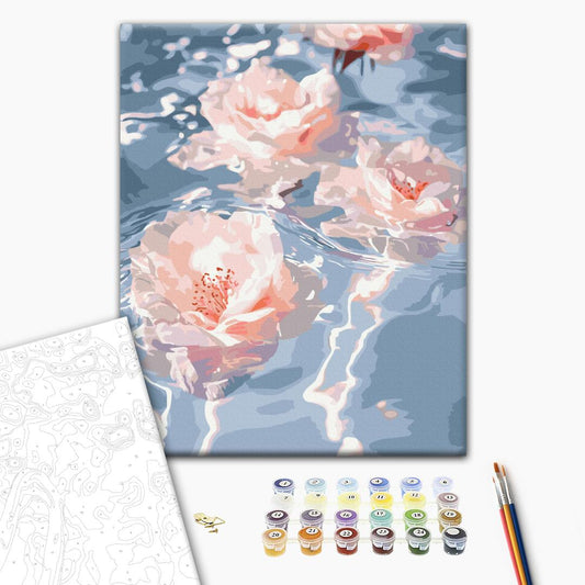 Paint by numbers “Flowers in the Water” 