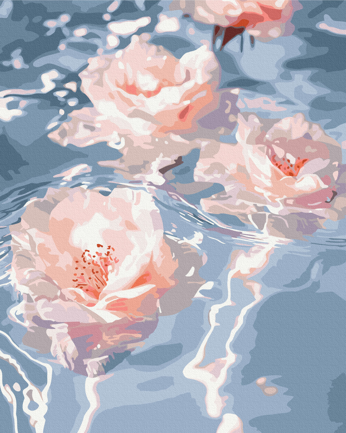 Paint by numbers “Flowers in the Water” 