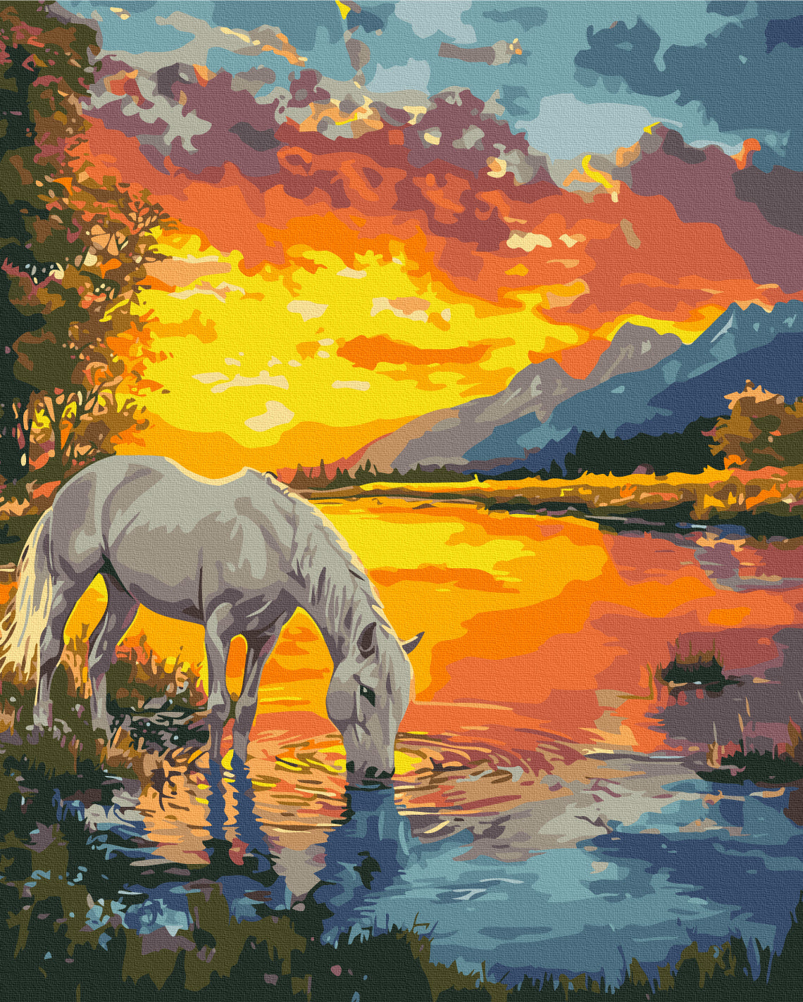 Malen nach Zahlen „Ein Pferd in der Morgendämmerung“