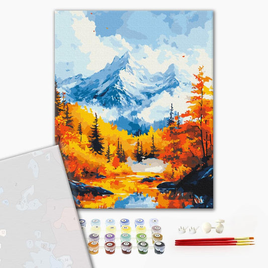 Premium Paint by Numbers “Golden Autumn in the Mountains”