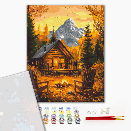 Premium Paint by Numbers “Autumnal Warmth of the Hearth”