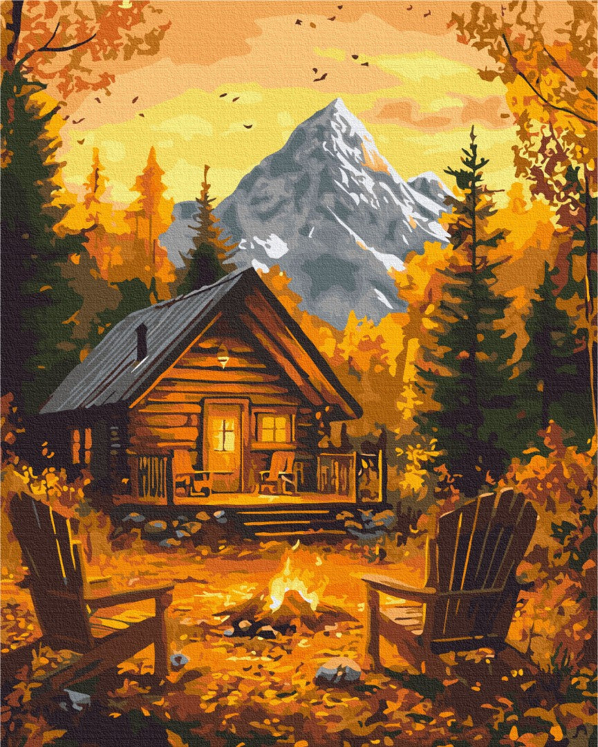 Premium Paint by Numbers “Autumnal Warmth of the Hearth”