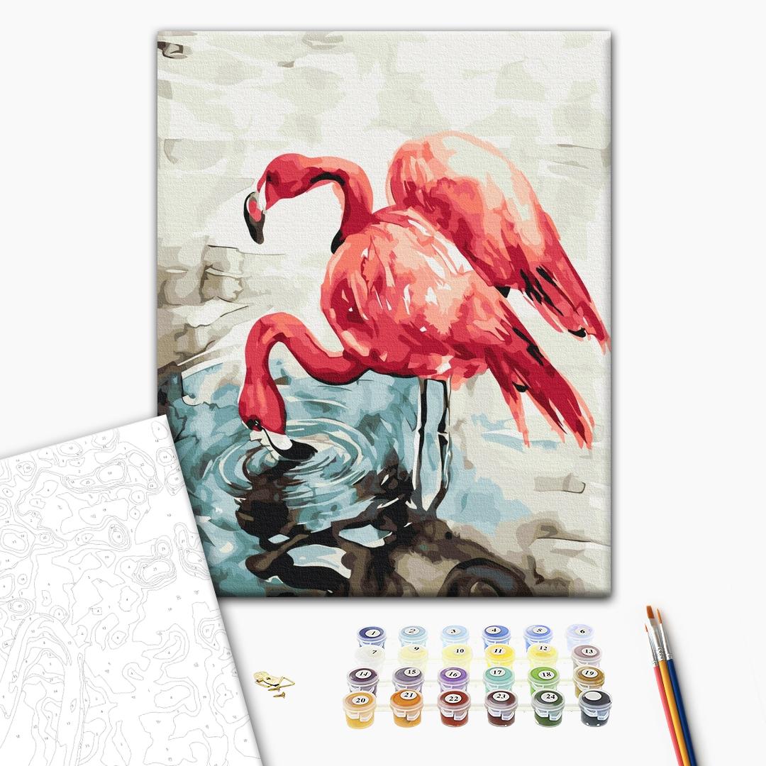 Paint by Numbers “Watercolor Flamingos © Karolina Bundash”