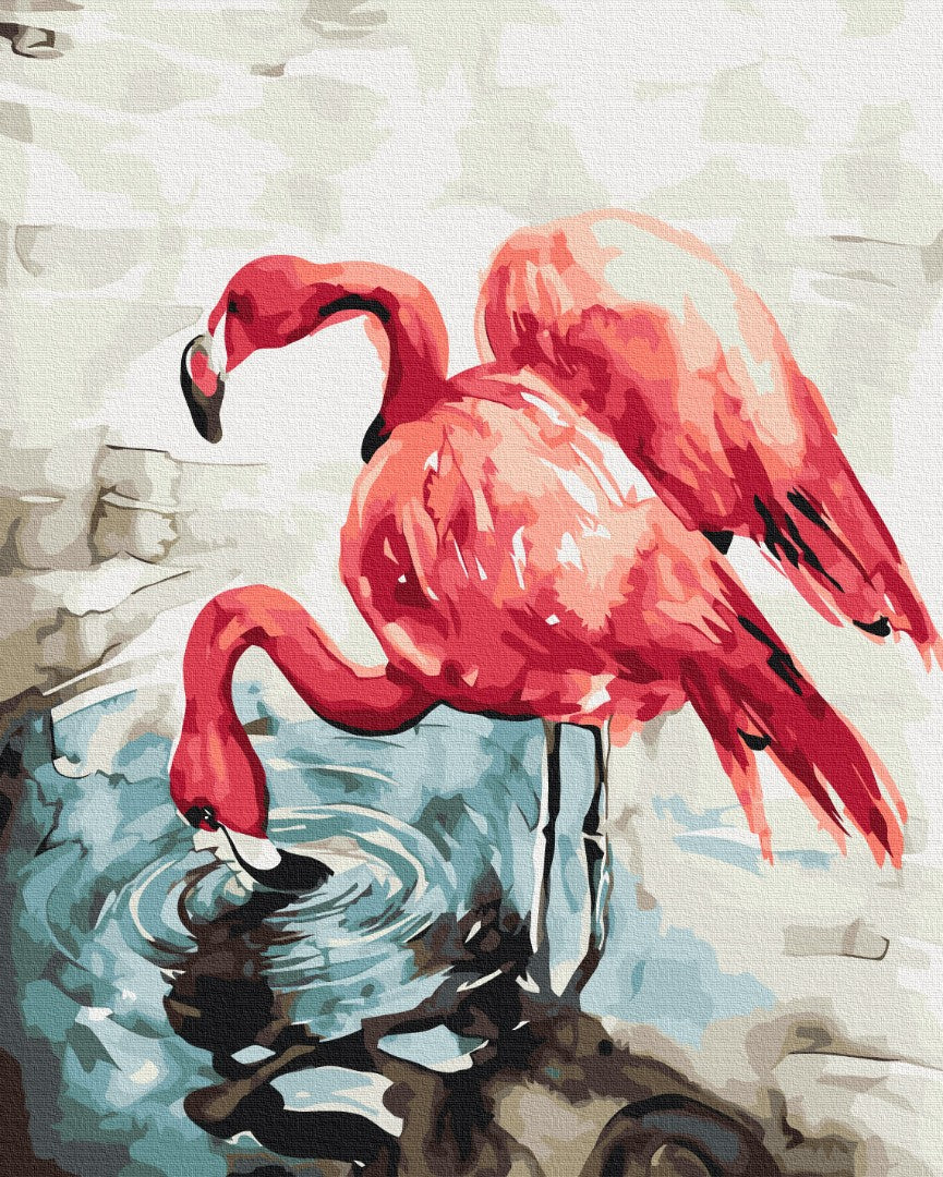 Paint by Numbers “Watercolor Flamingos © Karolina Bundash”