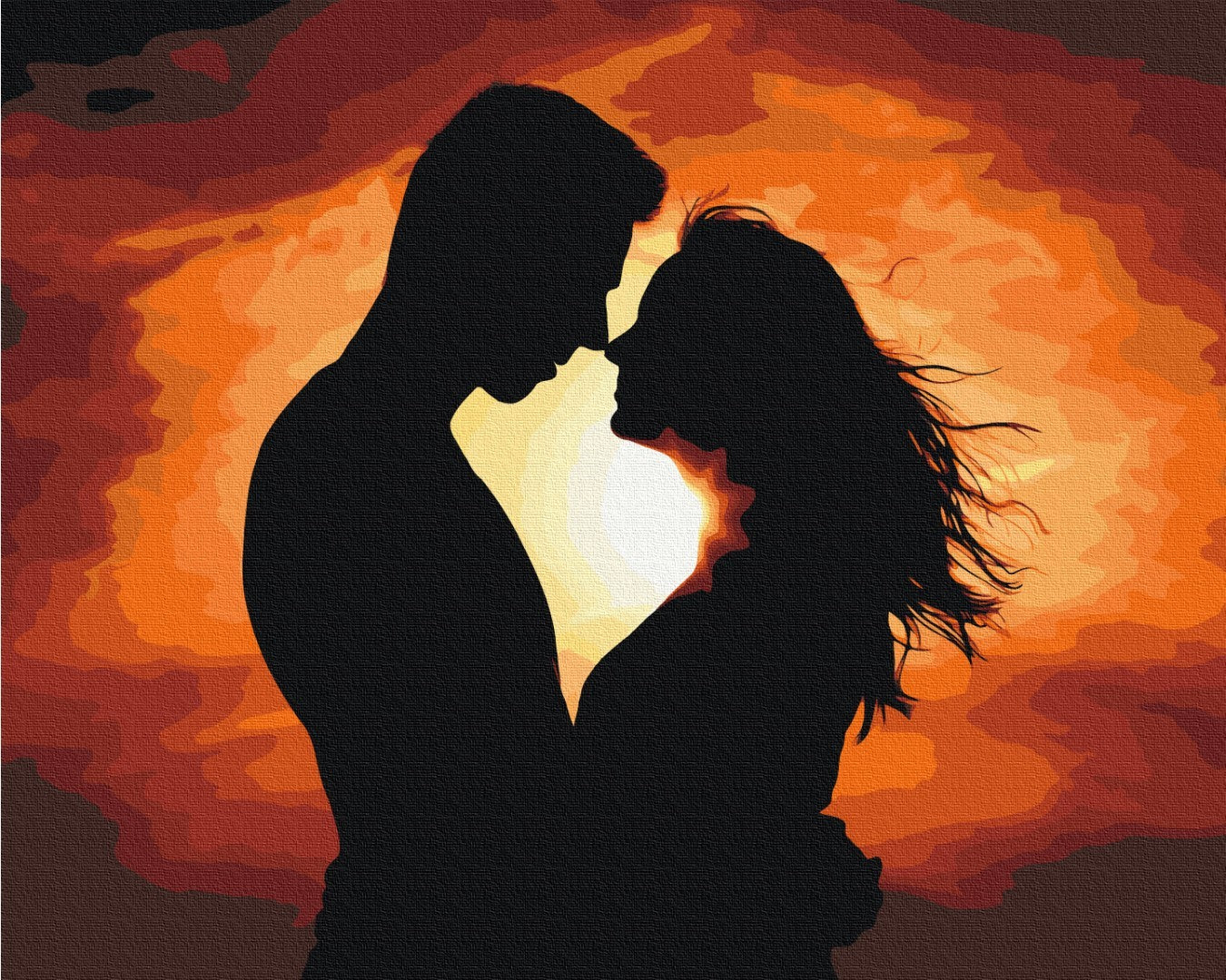 Premium Paint by Numbers “Love silhouette”