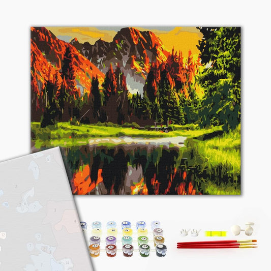 Premium Paint by Numbers “Sunset in a Mountain Valley”